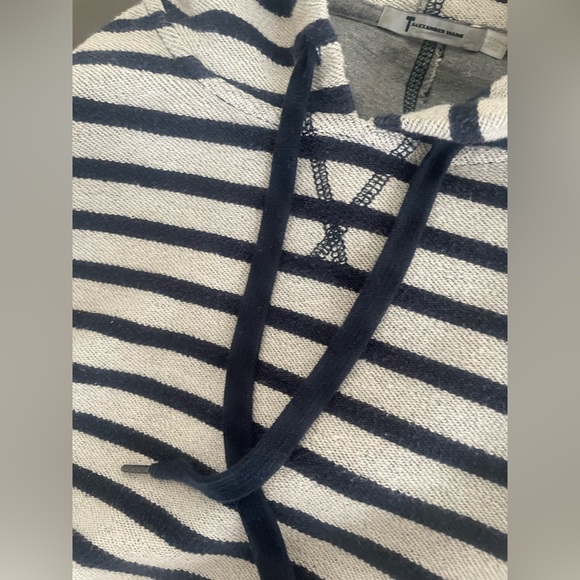 Alexander Wang Stripe French Terry Hooded Sweatshirt in Ink/Ivory XS - Picture 4 of 12